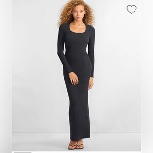 Ribbed Knit Tie-Back Lounge Dress